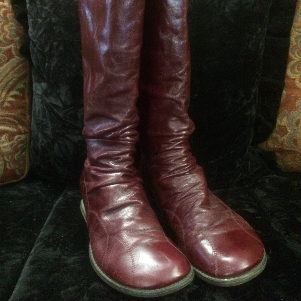 Miz Mooz Bonnie Leather Boot Red, Burgundy, Maroon